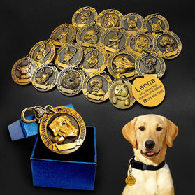 Custom Metal Engraved Dog ID Tag Anti-lost Identity Card