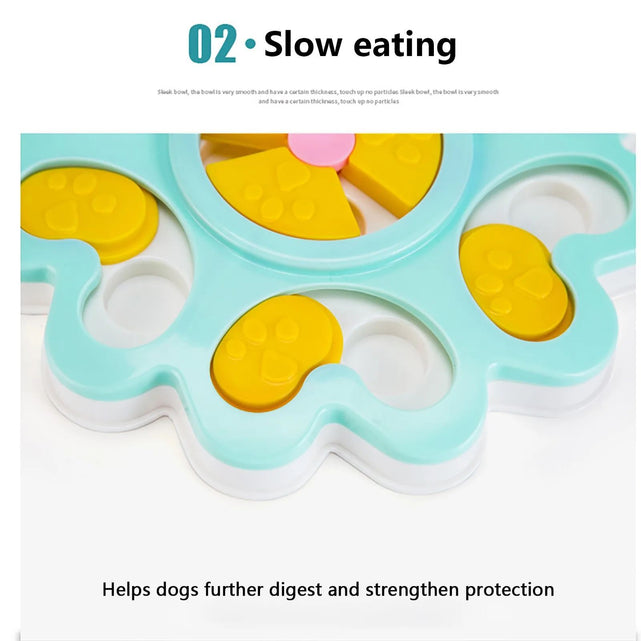 Dog Puzzle Slow Bowl Flower Shape Improve Pet IQ Interactive Feeder Non-Slip Anti-choking Dogs Training Games Dog Accessories
