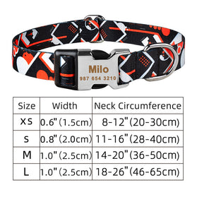 Adjustable Nylon Custom Dog Collar Free Engraved Name ID Tag