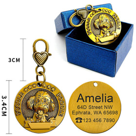 Custom Metal Engraved Dog ID Tag Anti-lost Identity Card