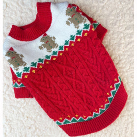 Pull pour chien en laine style Noël